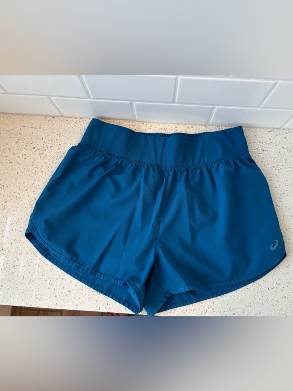 Asics Women's Blue Running Shorts with liner